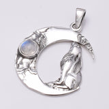 P813 - 925 Silver Moongazing Hare pendant