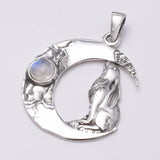 P813 - 925 Silver Moon Gazing Hare pendant