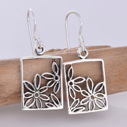 E631 - Rectangle flower earrings