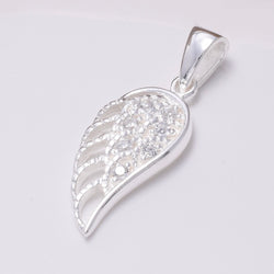 P864 - 925 Silver and CZ angel wing pendant