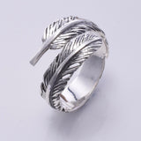 R185 - 925 silver feather wrap ring