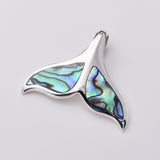 P955 - 925 Silver and abalone whale tail pendant