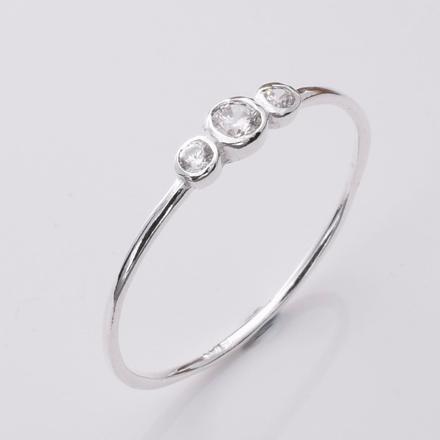 R234 - 925 Silver and 3 CZ stone ring
