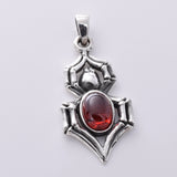 P915 - 925 Sterling Silver and garnet Spider pendant