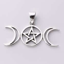 P940 - 925 Sterling silver triple moon pentagram p