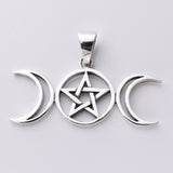 P940 - 925 Sterling silver triple moon pentagram p