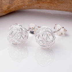 S050 - 925 silver wirework ball stud earrings
