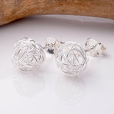 S050 - 925 silver wirework ball stud earrings