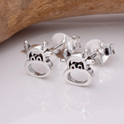 S757 - 925 silver cow face stud earrings