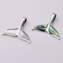 P920 - 925 Sterling Silver & shell inlay whale tail