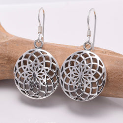 E651 - 925 Silver Mandala earrings