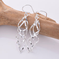 E733 - 925 Silver double twist earrings