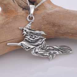 P343 - Flying Witch Sterling silver pendant