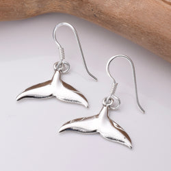 E758 - 925 Silver whale tail earrings