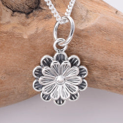 P896 - 925 Silver double flower pendant
