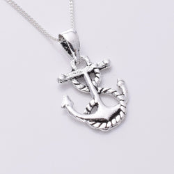 P793 - 925 Silver Anchor and rope pendant