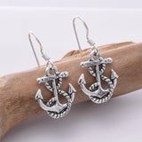 E667 - 925 Silver Anchor and roipe earrings