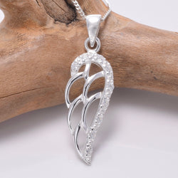 P865 - 925 Silver and CZ angel wing pendant