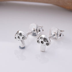 S715 - 925 Silver tiny toadstool stud earrings