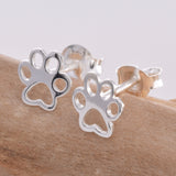 S503 - Paw design silver stud earrings