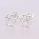 S503 - Paw design silver stud earrings