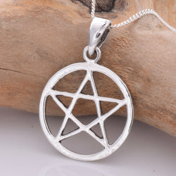P084 925 silver pentacle pendant
