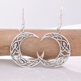 925 silver Celtic moon earrings