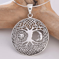 P584 - Tree of life silver pendant