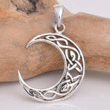 Silver Celtic moon pendant
