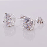 S025 - 8mm CZ 4 Claw Cast Stud Earrings