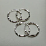 E079 1.2 x 14mm Silver Hoop Earring