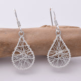 E096 - Wire wrap oval drop earring
