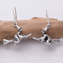 E149 - Witch On Broomstick Earrings