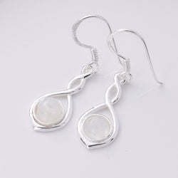 E749 - 925 Silver and moonstone earrings