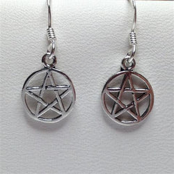 E269 - Silver Small Pentagram Earrings