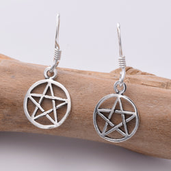 E269 - Silver Small Pentagram Earrings