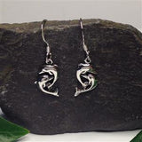 E370 -Double dolphin drop earrings