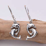 E370 -Double dolphin drop earrings