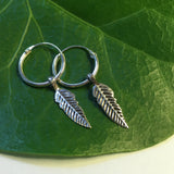 E441 - Pair of 10mm Sleeper earring with feather charm