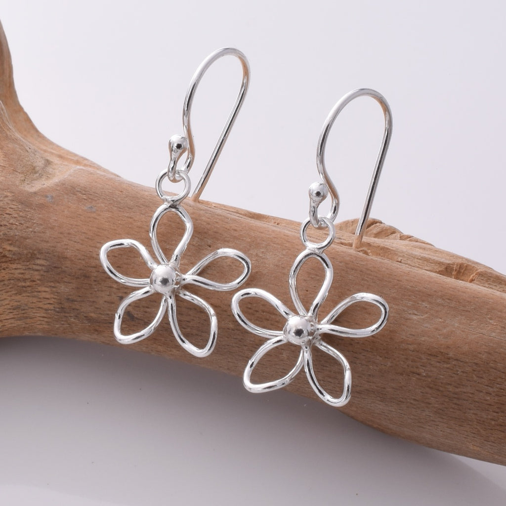 E452 daisy design 925 silver earrings