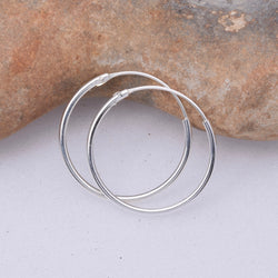 E490 - 925 Silver 40mm Sleeper hoop earrings
