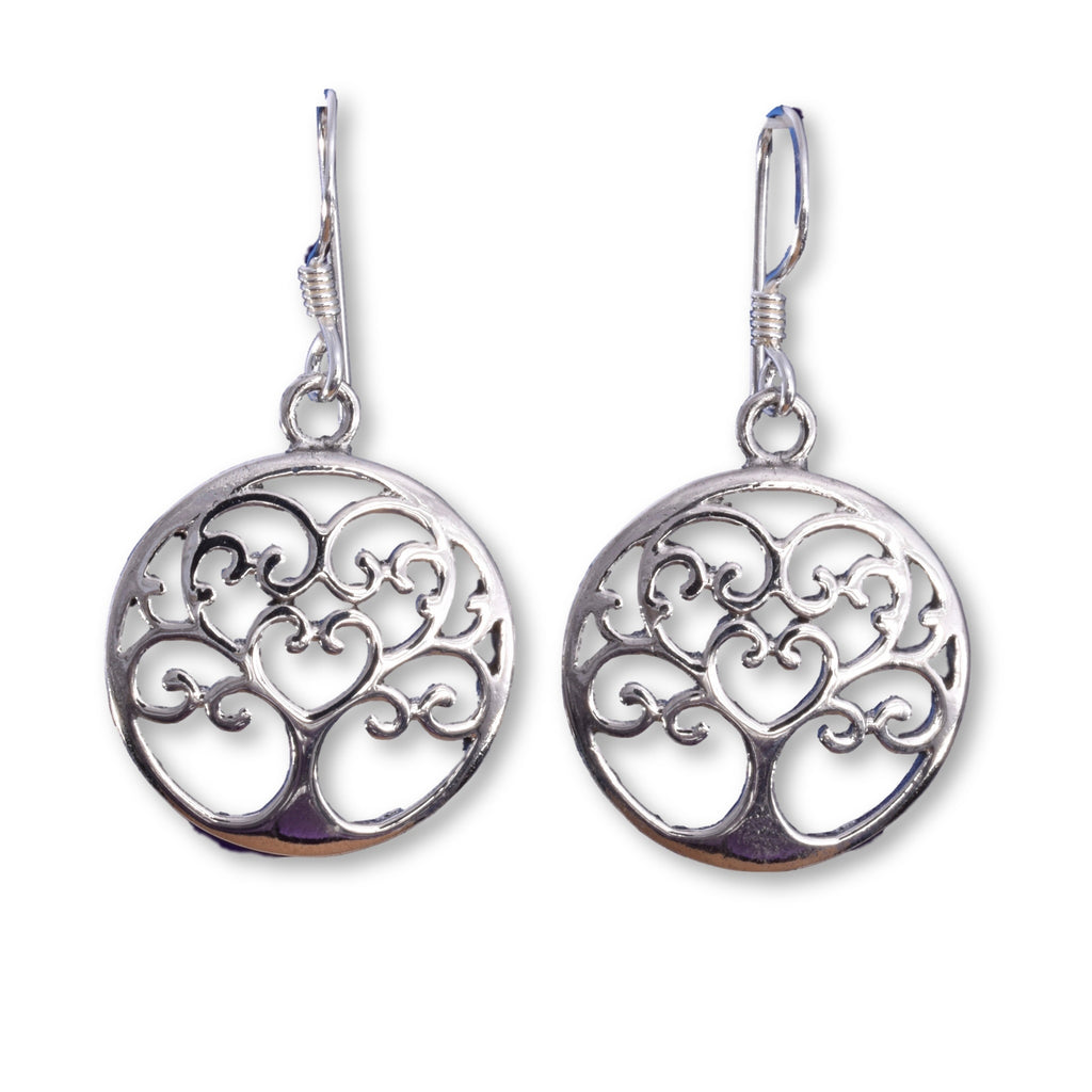 E529 - SALE - tree of life disc earrings