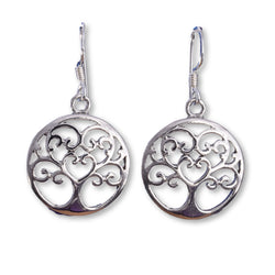 E529 - SALE - tree of life disc earrings