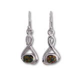 E552 - Fire opal silver wire earrings