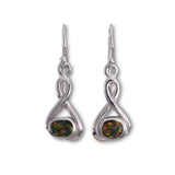 E552 - Fire opal silver wire earrings