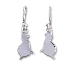 E563 - Silver silhouette cat earrings