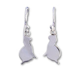 E563 - Silver silhouette cat earrings