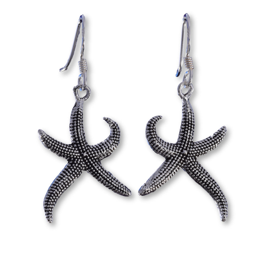 E573 - curly starfish drop earring
