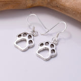 E714 - 925 silver large paw drop earrings