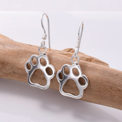 E714 - 925 silver large paw drop earrings
